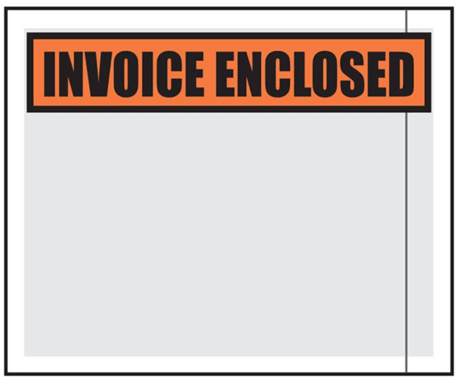 4.5 x 5.5″ 100% Virgin LDPE Packing List Envelopes 1000 Per Case Side Block Design INVOICE ENCLOSED