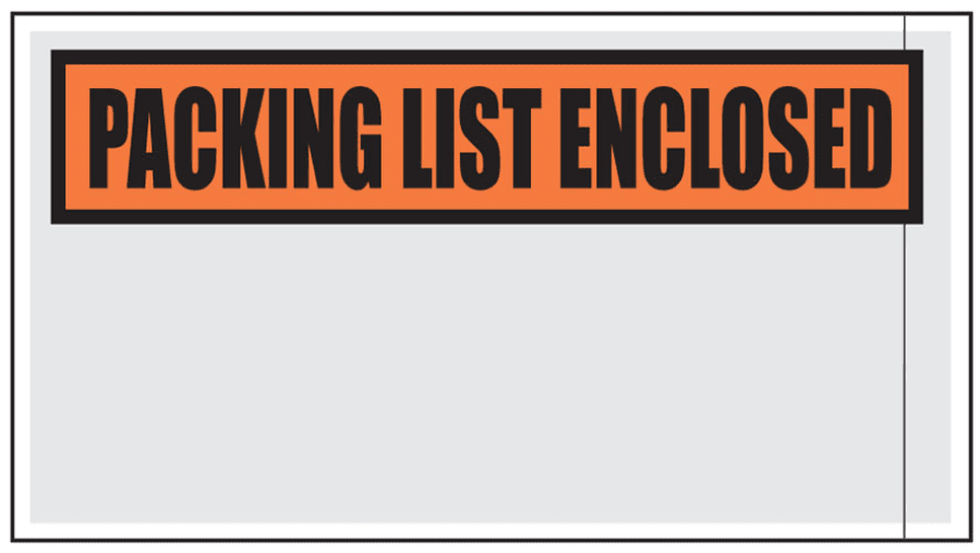 5.5 x 10″ Virgin LDPE Packing List Envelopes 1000 Per Case Side Block Design PACKING LIST ENCLOSED