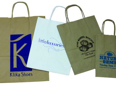Printed Natural Kraft Shopping Bags